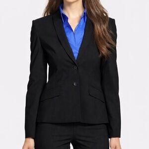 BOSS Hugo Boss Jaellita Black Wool Tailored Blazer US 4 | Structured Suit Jacket